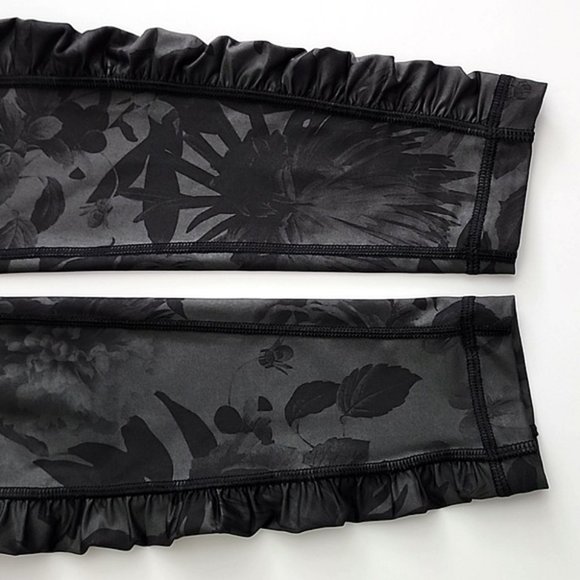 Lululemon Speed Tight Brisk Bloom Black Soot Floral Luxtreme Leggings 28" Size 8 - Picture 6 of 16